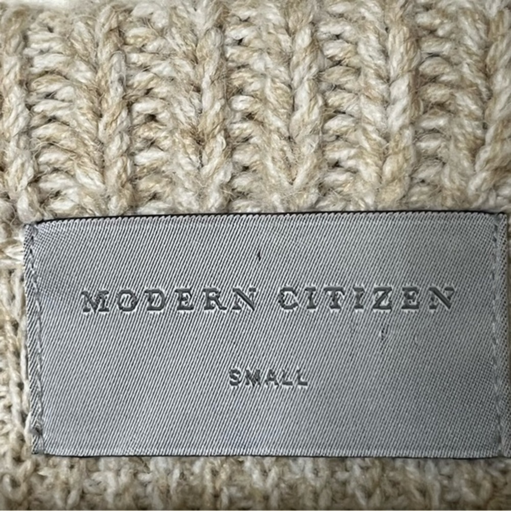 Modern Citizen Oatmeal Knit Sweater Small Chunky Crewneck Ribbed Minimalist Cozy - Picture 7 of 9